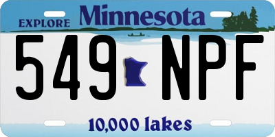 MN license plate 549NPF