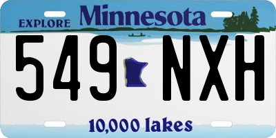 MN license plate 549NXH