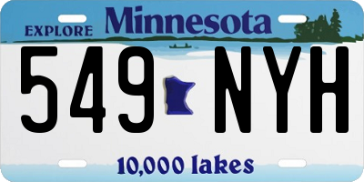 MN license plate 549NYH