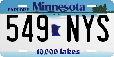 MN license plate 549NYS