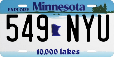 MN license plate 549NYU