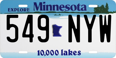 MN license plate 549NYW