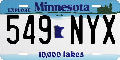 MN license plate 549NYX