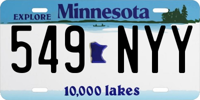 MN license plate 549NYY