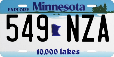 MN license plate 549NZA