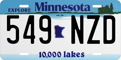 MN license plate 549NZD