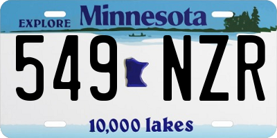 MN license plate 549NZR