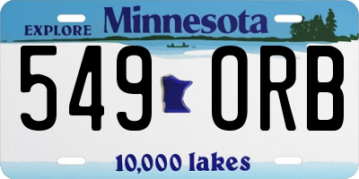 MN license plate 549ORB