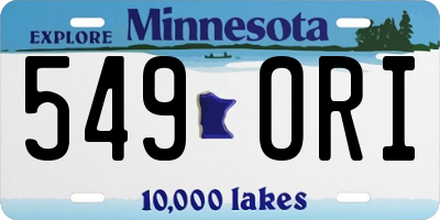 MN license plate 549ORI