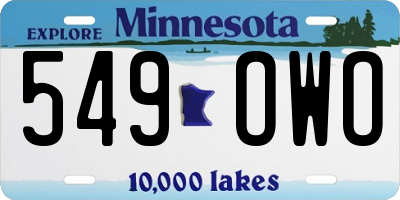 MN license plate 549OWO