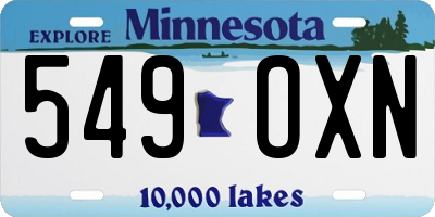 MN license plate 549OXN