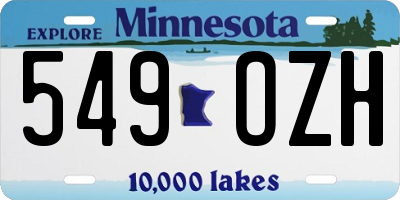 MN license plate 549OZH