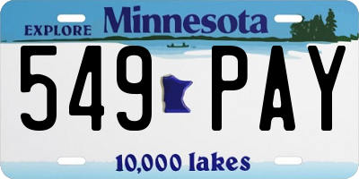 MN license plate 549PAY