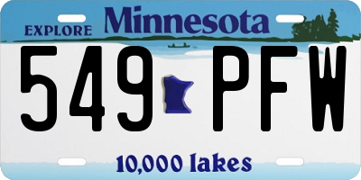 MN license plate 549PFW