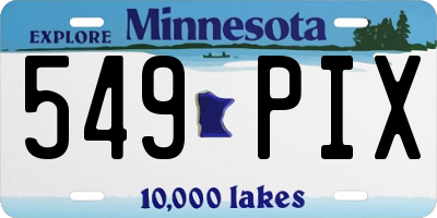 MN license plate 549PIX