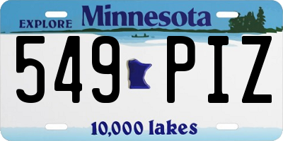 MN license plate 549PIZ
