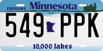 MN license plate 549PPK