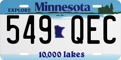 MN license plate 549QEC