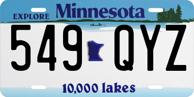 MN license plate 549QYZ