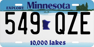 MN license plate 549QZE