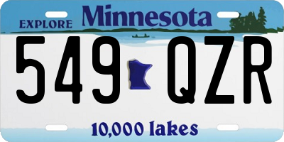 MN license plate 549QZR