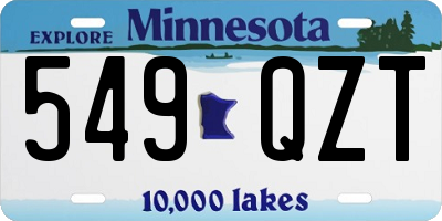 MN license plate 549QZT