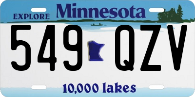 MN license plate 549QZV