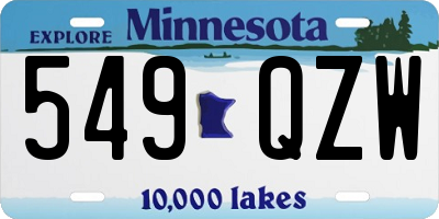 MN license plate 549QZW