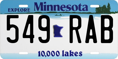 MN license plate 549RAB