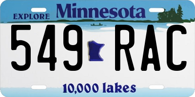 MN license plate 549RAC