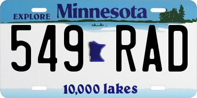 MN license plate 549RAD