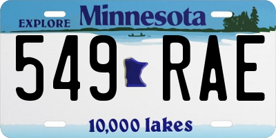 MN license plate 549RAE
