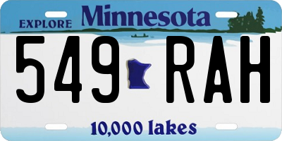 MN license plate 549RAH
