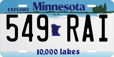 MN license plate 549RAI