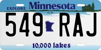 MN license plate 549RAJ