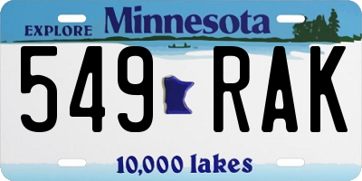 MN license plate 549RAK