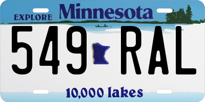 MN license plate 549RAL