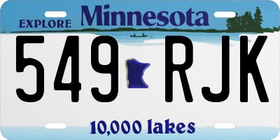 MN license plate 549RJK