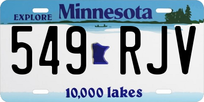 MN license plate 549RJV