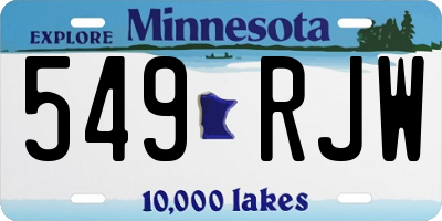 MN license plate 549RJW