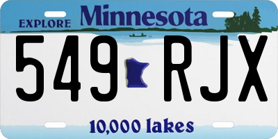 MN license plate 549RJX