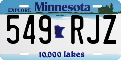 MN license plate 549RJZ