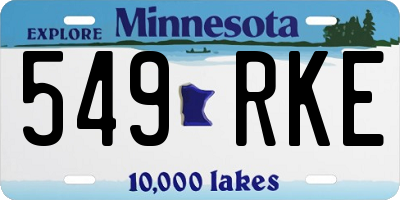 MN license plate 549RKE