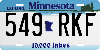 MN license plate 549RKF