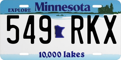 MN license plate 549RKX