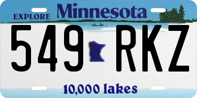 MN license plate 549RKZ