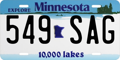 MN license plate 549SAG