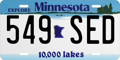 MN license plate 549SED