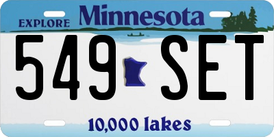 MN license plate 549SET