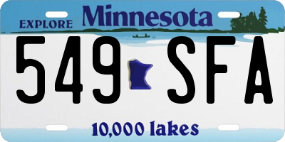 MN license plate 549SFA